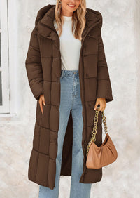PRETTYGARDEN Women's Winter Long Puffer Coats Hooded Zip Up Casual Thickened Down Jackets Trendy Warm Clothes Outerwear