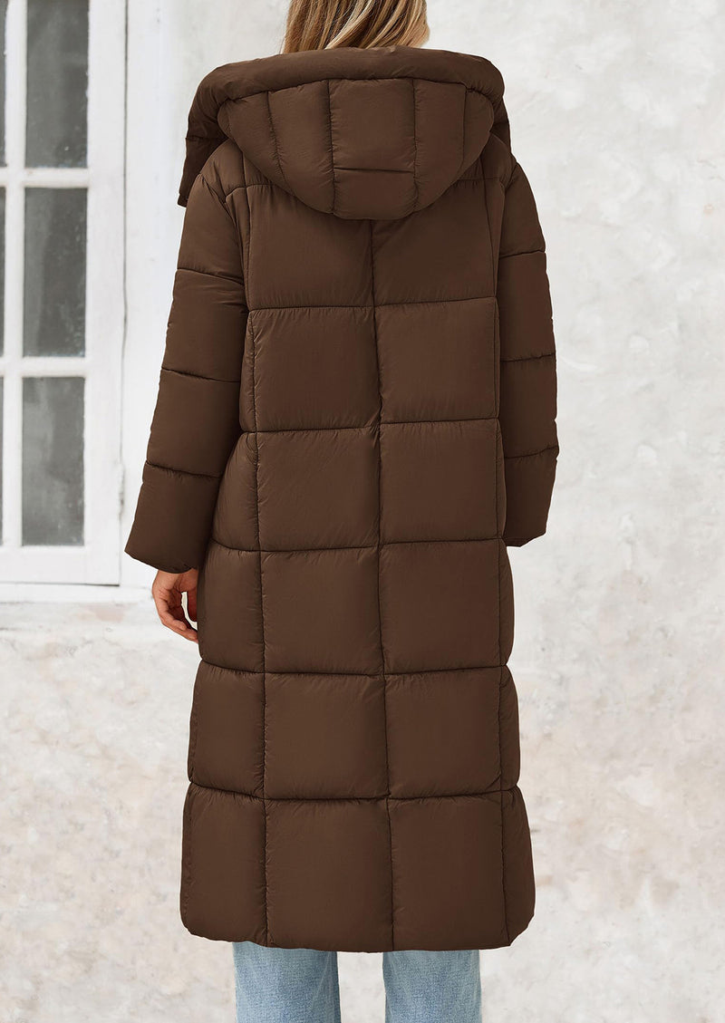 PRETTYGARDEN Women's Winter Long Puffer Coats Hooded Zip Up Casual Thickened Down Jackets Trendy Warm Clothes Outerwear