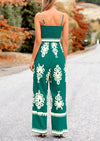PRETTYGARDEN Boho Jumpsuits Beach Vacation Outfits Spaghetti Strap Wide Leg Pants Rompers