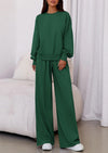 PRETTYGARDEN Womens 2 Piece Sets Long Sleeve Sweatshirt Wide Leg Pants Loose Matching Lounge Set Trendy Fall Outfits