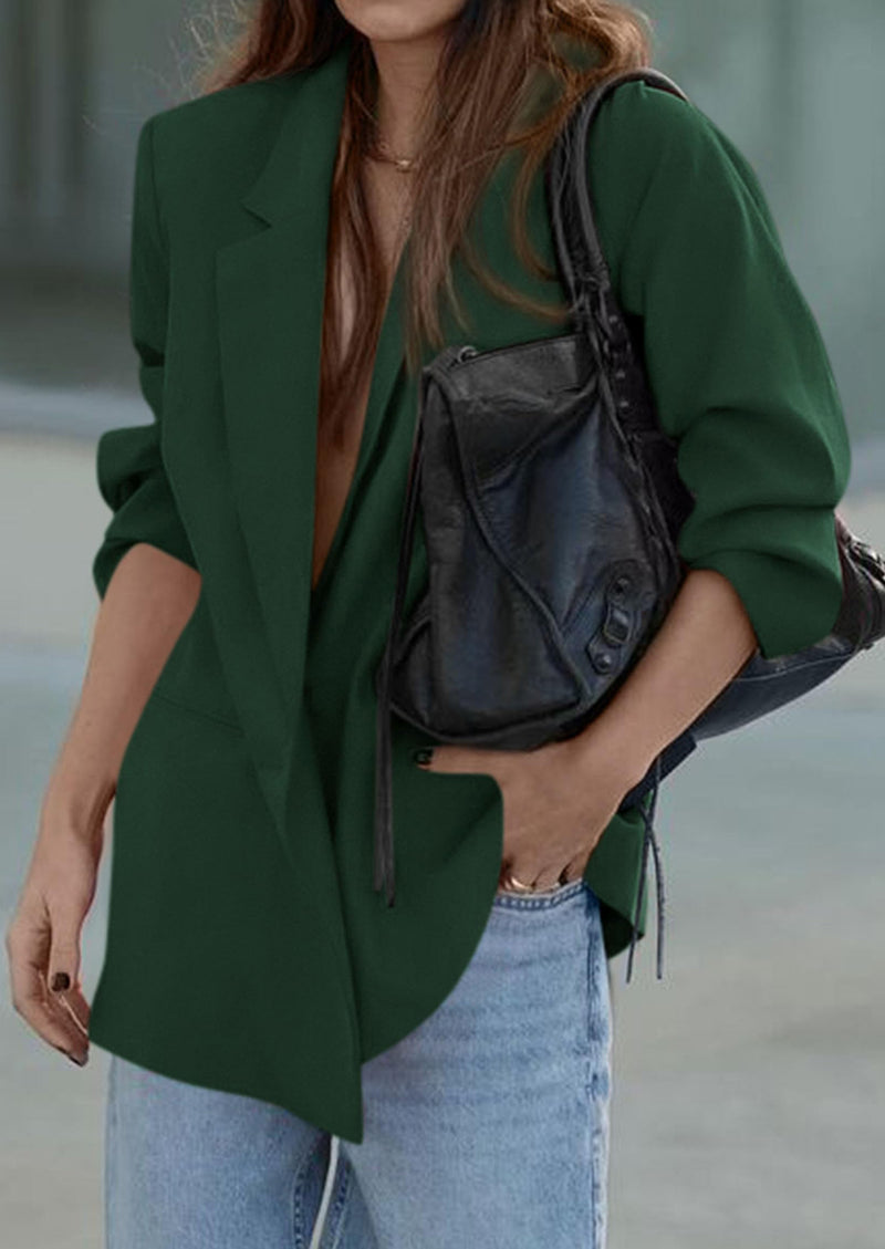 PRETTYGARDEN Fall Blazers for Women Business Casual Long Sleeve Lapel Pockets Dressy Suit Jackets Work Office Clothes