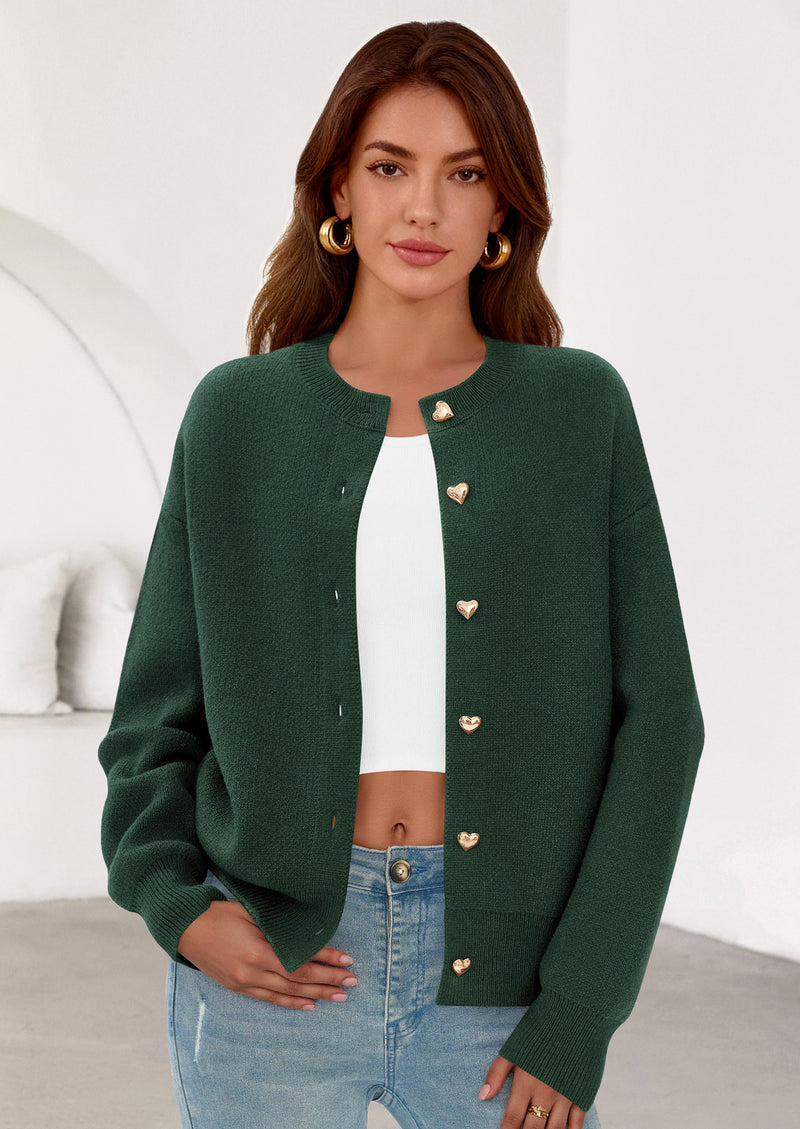 PRETTYGARDEN Cardigan Sweaters for Women Trendy Long Sleeve Open Front Button Down Jacket Fall Clothes Winter Coats