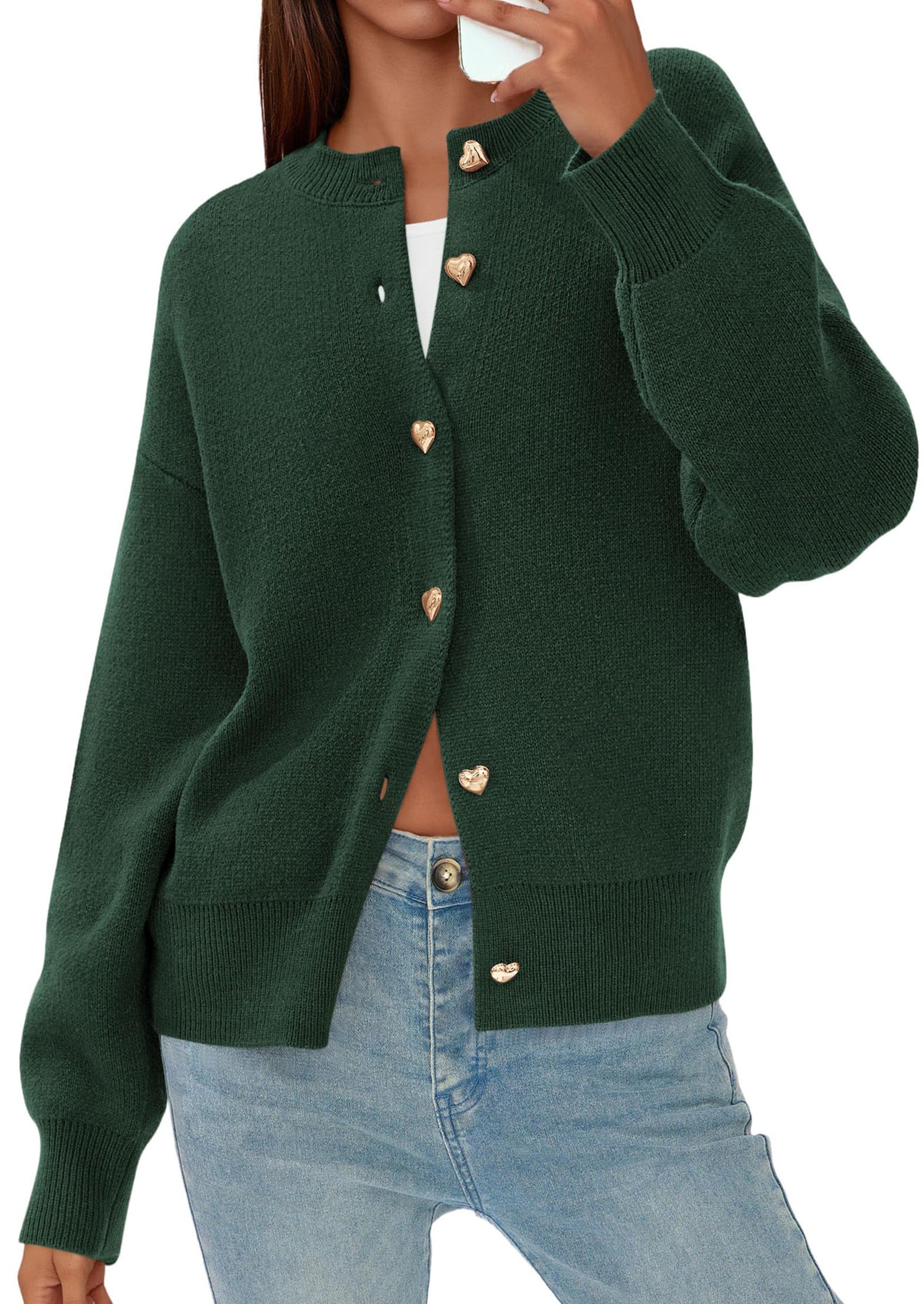 PRETTYGARDEN Cardigan Sweaters for Women Trendy Long Sleeve Open Front Button Down Jacket Fall Clothes Winter Coats