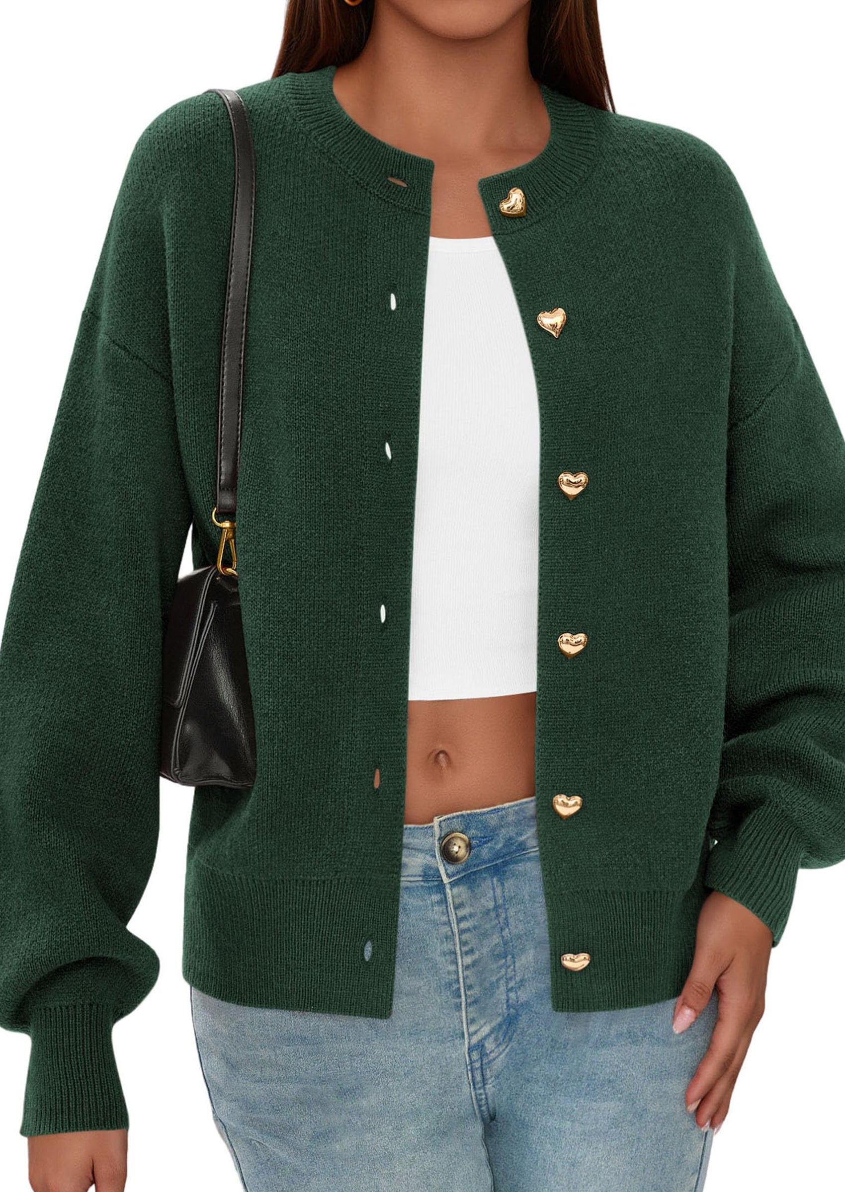 PRETTYGARDEN Cardigan Sweaters for Women Trendy Long Sleeve Open Front Button Down Jacket Fall Clothes Winter Coats