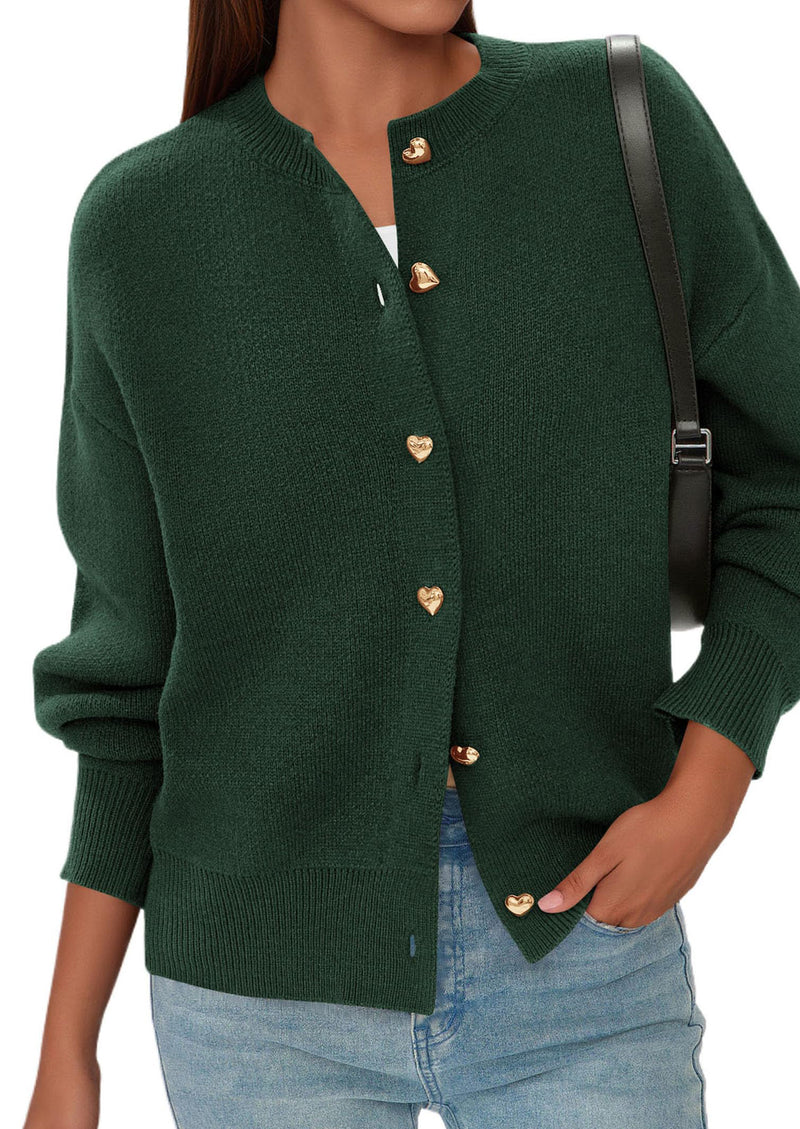 PRETTYGARDEN Cardigan Sweaters for Women Trendy Long Sleeve Open Front Button Down Jacket Fall Clothes Winter Coats