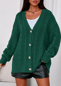 PRETTYGARDEN Women's Cable Knit Sweaters Fall Oversized Chunky Open Front Long Sleeve Cardigan Winter Coats