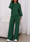 PRETTYGARDEN Womens 2 Piece Sets Long Sleeve Sweatshirt Wide Leg Pants Loose Matching Lounge Set Trendy Fall Outfits