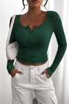 PRETTYGARDEN Women's Spring Fall Long Sleeve Henley T Shirts Button Ribbed Knit Slim Fit Casual Basic Tops Blouse