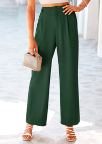Casual Wide Leg High Elastic Waisted Long Work Pants