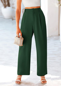 Casual Wide Leg High Elastic Waisted Long Work Pants