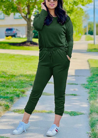 Black Two Pieces Oversized Fall Tracksuit