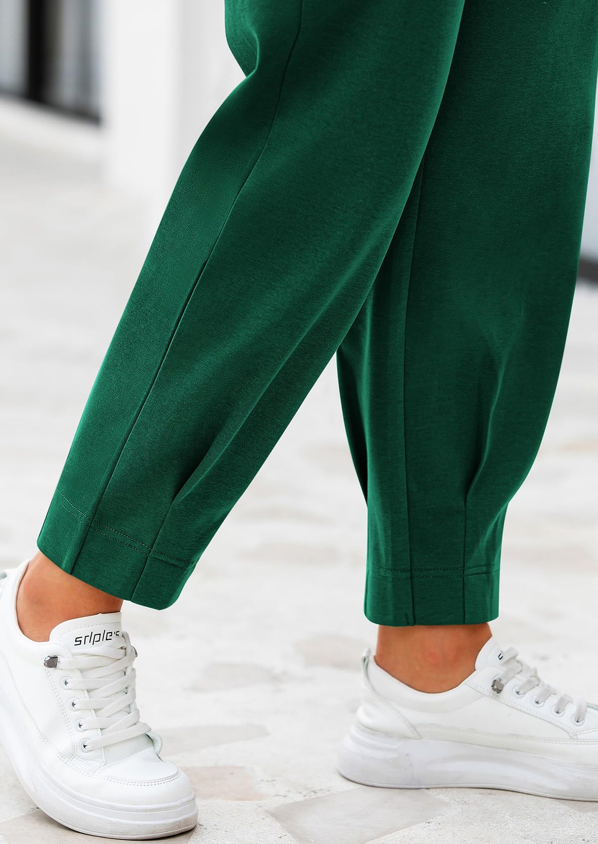 Summer High Waisted Ankle Length Trouser Slacks With Pockets