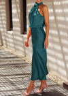 PRETTYGARDEN Women's Summer Satin Dress Elegant Sleeveless Mock Neck Cocktail Party Maxi Dresses
