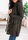 PRETTYGARDEN Women's Open Front Cardigan Sweaters Fall Fashion Button Down Cable Knit Chunky Winter Outerwear Coats