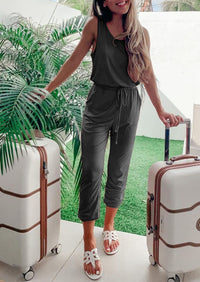 PRETTYGARDEN Two Piece Outfit Sets Casual Sleeveless Crewneck Tops and Sweatpants