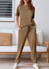PRETTYGARDEN Two Piece Lounge Sets Jogger Pants Vacation Outfits Travel Airplane Matching Clothes