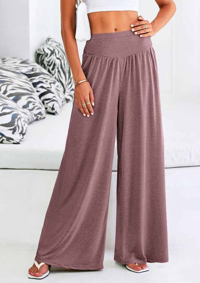 High-Waisted Flowy Palazzo Pant With Pockets