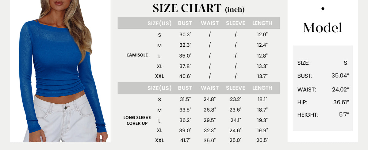 Boat Neck Long Sleeve Sheer Crop Cover Up with Spaghetti Strap Camisole 2 Piece Blouses