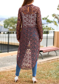 Long Sleeve Round Neck High Low Asymmetrical Irregular Hem Casual Blouse
