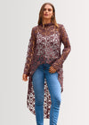 PRETTYGARDEN Women's Long Sleeve Round Neck High Low Asymmetrical Irregular Hem Casual Tops Blouse Shirt Dress