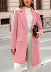PRETTYGARDEN Women's Spring Fall Long Blazer Jackets Long Sleeve Lapel Pockets Loose Fit Work Casual Blazers Outerwear