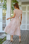 PRETTYGARDEN Women Floral Boho V Neck Ruffle Wedding Guest Maxi Dresses