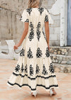 PRETTYGARDEN Floral Casual V neck Bohemian Maxi Dress with Pocket