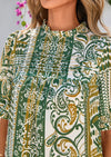 PRETTYGARDEN Floral Tops for Women Blouses Dressy Casual Summer Trendy Outfits Boho Pleated Short Sleeve Shirts