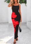 PRETTYGARDEN Women's Maxi Bodycon Dress Spaghetti Strap Slim Fit Back Slit Long Dress Floral Sundress