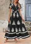 PRETTYGARDEN Floral Casual V neck Bohemian Maxi Dress with Pocket