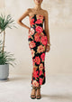 Floral Bodycon Ribbed Strapless Tube Casual Boho Maxi Dresses
