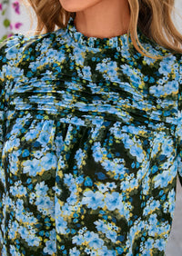 Floral Short Sleeve Dressy Casual Boho Pleated  Blouses