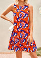 Floral Sleeveless Cut Out Backless Ruffle Boho Beach Vacation Mini Dresses