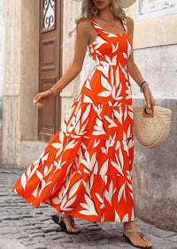 Floral Ruffle Long Flowy Cute Casual Beach Boho Maxi Dresses