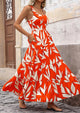 Floral Ruffle Long Flowy Cute Casual Beach Boho Maxi Dresses
