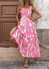 Floral Ruffle Long Flowy Cute Casual Beach Boho Maxi Dresses