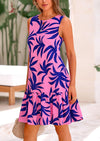 PRETTYGARDEN Women's Summer Boho Floral Mini Dress Sleeveless Backless Short Wedding Guest Beach Vacation Sundresses