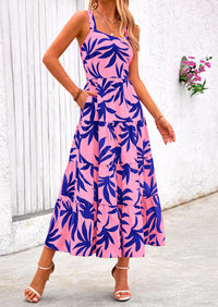 Floral Ruffle Long Flowy Cute Casual Beach Boho Maxi Dresses
