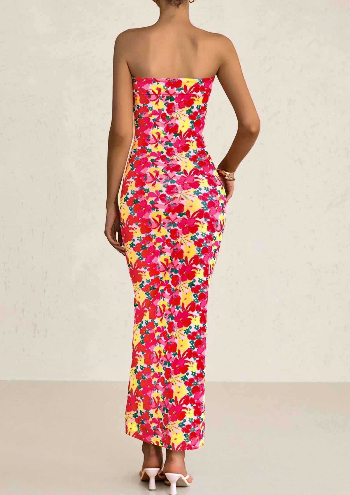 Printed Tube  Strapless Bodycon Sleeveless Maxi Dress