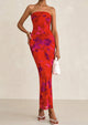 Printed Tube  Strapless Bodycon Sleeveless Maxi Dress