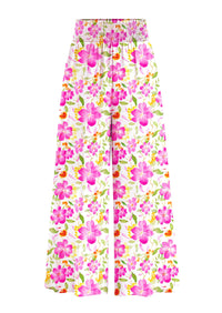 Casual Elastic High Waisted Pockets Boho Beach Wide Leg Palazzo Pants
