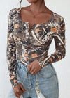 PRETTYGARDEN Women's Fall Long Sleeve Henley T Shirts Button Ribbed Knit Slim Fit Basic Tops Blouse Casual Outfits