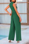PRETTYGARDEN Womens Summer Jumpsuits Dressy Casual One Piece Outfits Sleeveless Mock Neck Wide Leg Pants Rompers with Pockets
