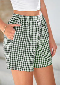 Plaid Casual Y2K Short with Pockets