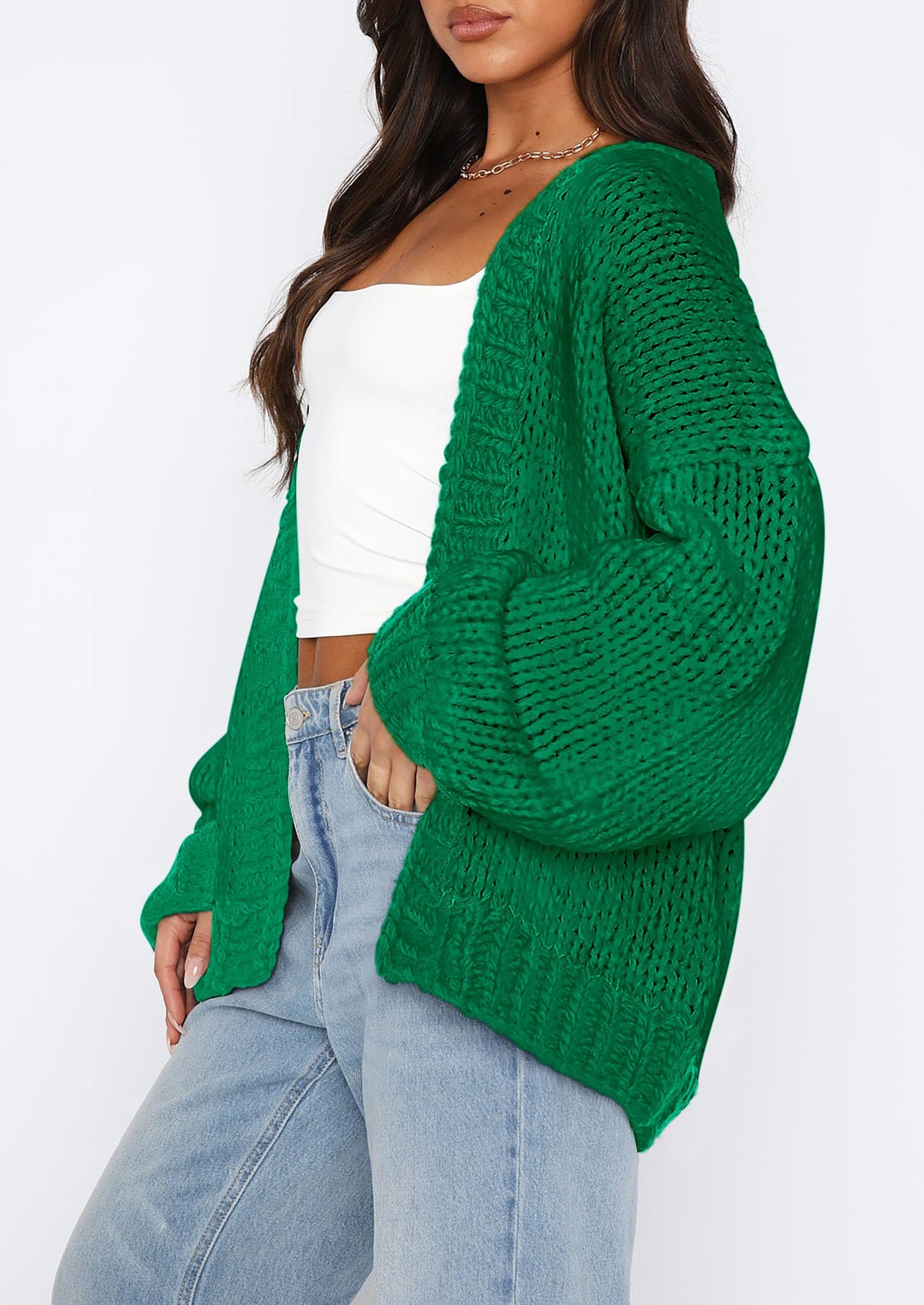 PRETTYGARDEN Cardigan Sweaters for Women Trendy Fall Fashion Long Sleeve Chunky Knit Cardigans Winter Clothing Outfits