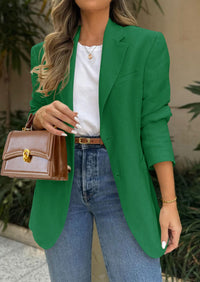 Business Casual Long Sleeve Lapel Open Front Suit Jacket Work Blazer with Pockets