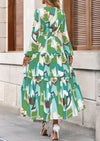 PRETTYGARDEN Women's Fall Boho Maxi Dresses Floral Long Sleeve V Neck Flowy Elegant Wedding Guest Dress Vacation Outfits