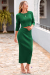 PRETTYGARDEN Women's Spring Fall 2 Piece Sweater Set Rib Knit Long Sleeve Crop Top Maxi Bodycon Skirt Casual Winter Outfits PRETTYGARDEN