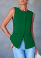 Dressy Business Casual Sleeveless Button Down Blazer Waistcoat