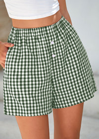 Plaid Casual Y2K Short with Pockets